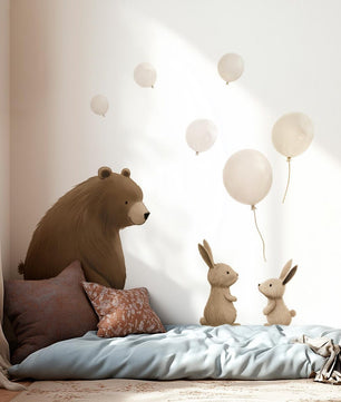 Vinilos decorativos Adhesivos infantiles de Pared de oso, conejos y globos