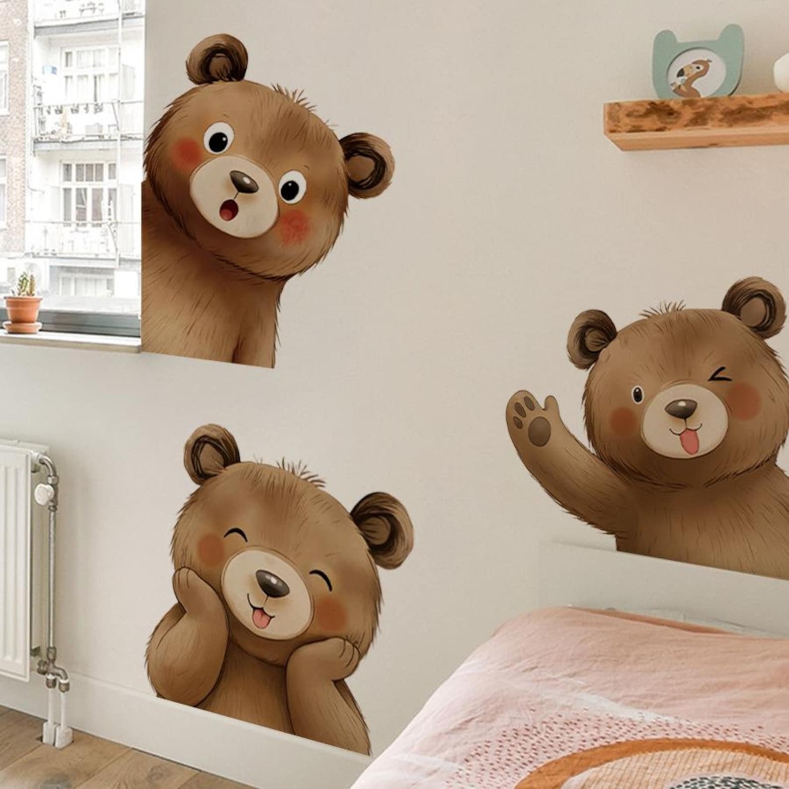 Vinilos decorativos Adhesivos infantiles de Pared de oso esquinero