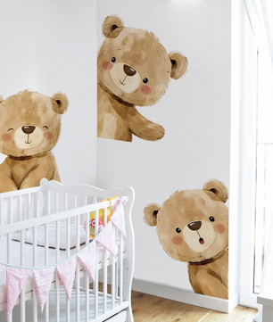 Vinilos decorativos Adhesivos infantiles de Pared de oso esquinero