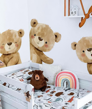 Vinilos decorativos Adhesivos infantiles de Pared de oso esquinero