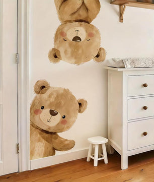 Vinilos decorativos Adhesivos infantiles de Pared de oso esquinero