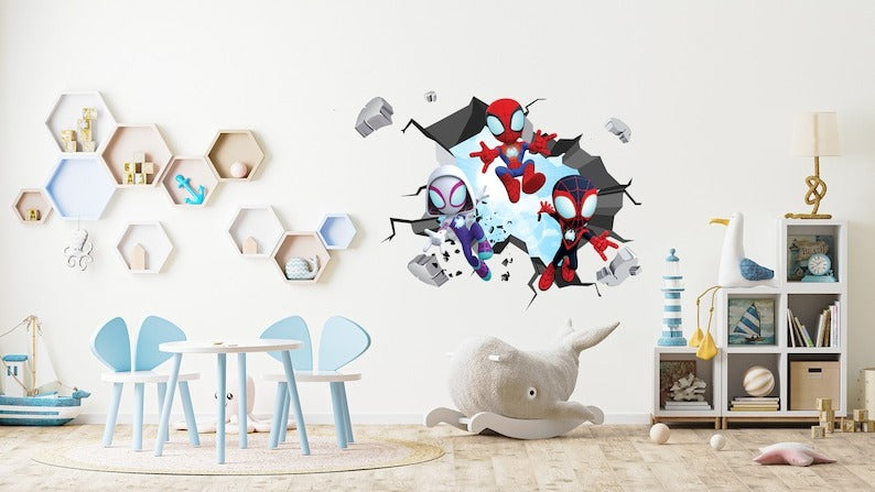 Vinilos decorativos Adhesivos infantiles de pared spiderman modelo 1 niño