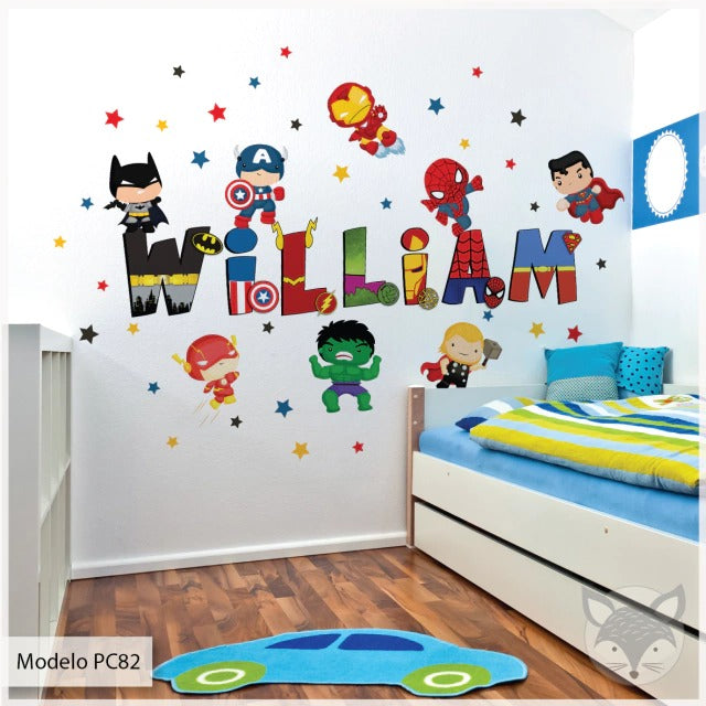 Combo de Vinilos decorativos Adhesivos Superheroes