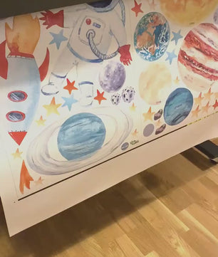 Vinilos decorativos Adhesivos infantiles de Pared espacio astronautas  niño (0048)