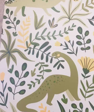 Papel para paredes Mosaico Dinosaurios verdes