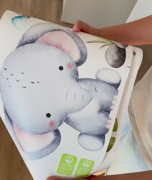 Medidor de altura infantil con animales de safari