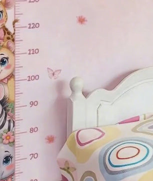 Medidor de altura infantil  animales cute rosados