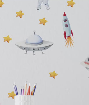 Vinilos decorativos Adhesivos infantiles de Pared espacio astronautas 3 niño