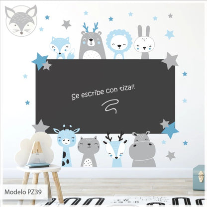 Combo de Vinilos decorativos Adhesivos Animales azul