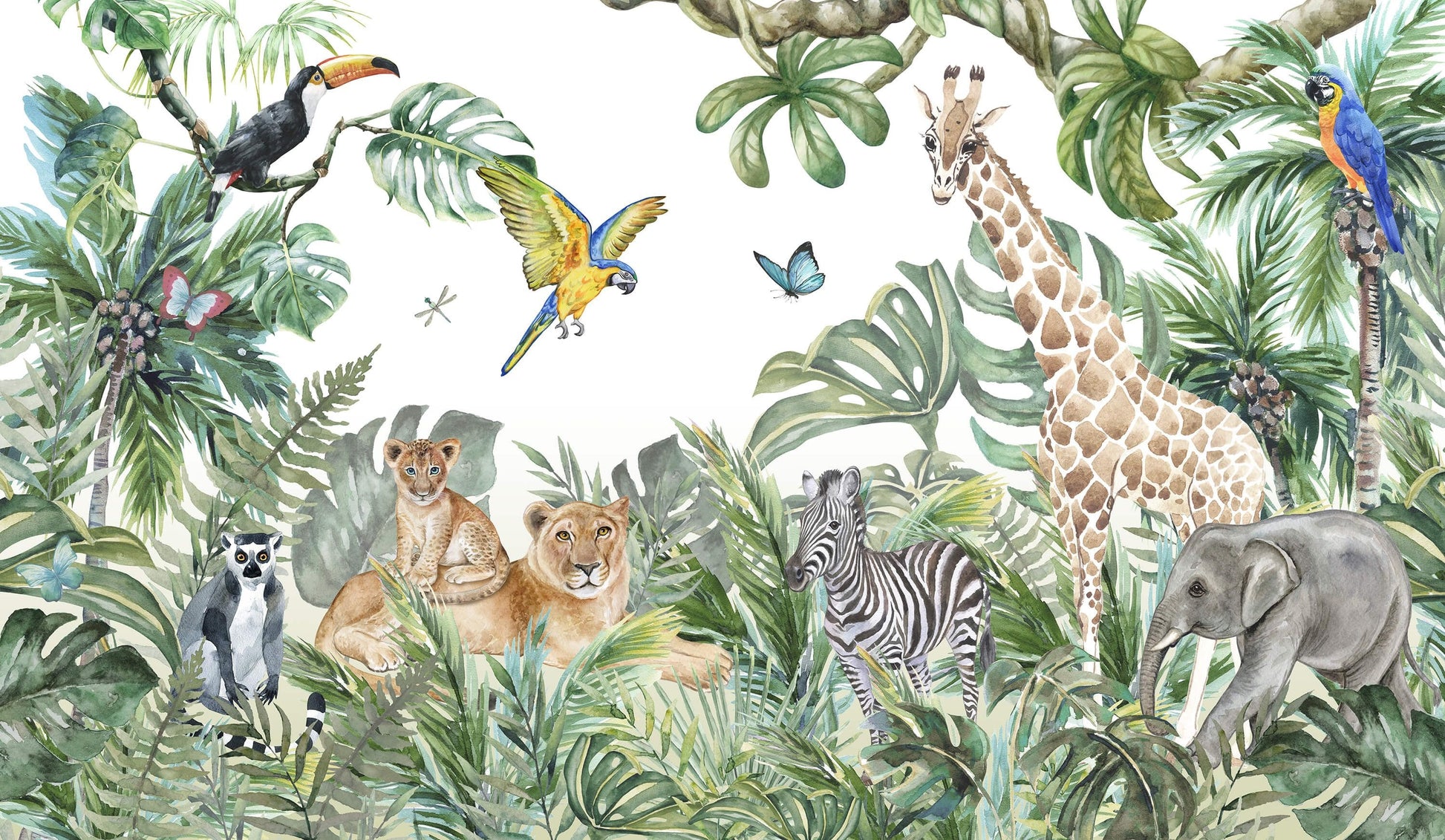 Papel para paredes Animales salvajes de la selva