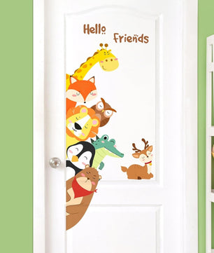 Vinilos decorativos Adhesivos infantiles de Puerta infantil con animales