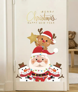 Vinilos decorativos Adhesivos infantiles de vinilo para puertas Navideñas Con adornos