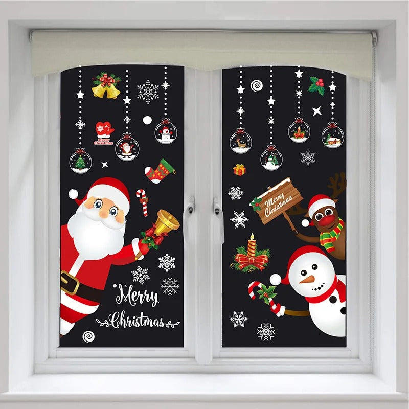 Vinilos decorativos Adhesivos infantiles de vinilo para ventanas Navideñas Con adornos