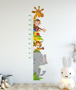 Vinilos decorativos Adhesivos infantiles de Pared medidor de altura infantil con animales