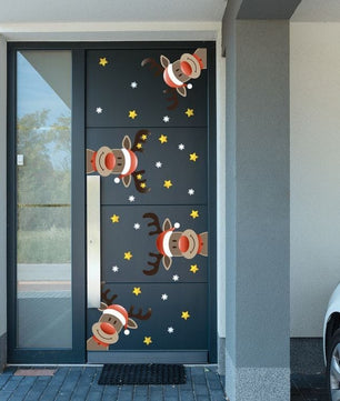 Vinilos decorativos Adhesivos infantiles de vinilo para puertas Navideñas Con adornos