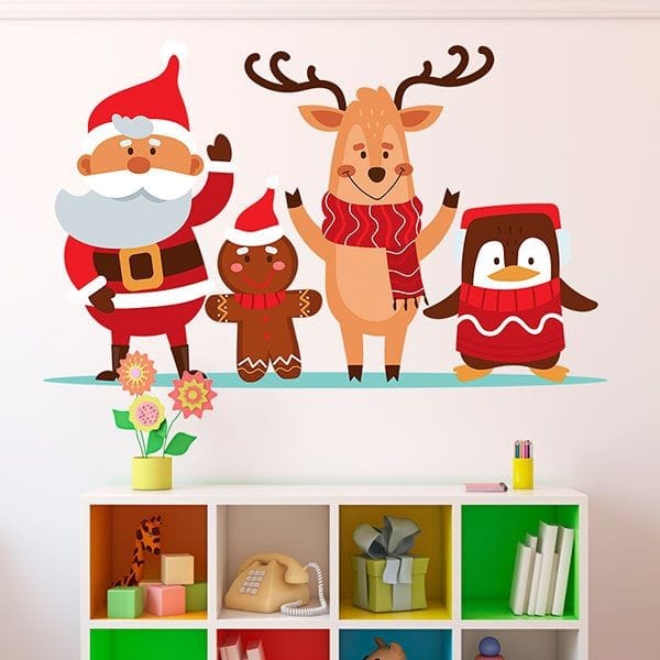Vinilos decorativos Adhesivos infantiles de vinilo para Paredes Navideñas Con adornos