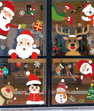 Vinilos decorativos Adhesivos infantiles de vinilo para ventanas Navideñas Con adornos