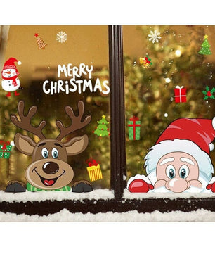 Vinilos decorativos Adhesivos infantiles de vinilo para ventanas Navideñas Con adornos