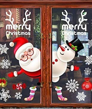 Vinilos decorativos Adhesivos infantiles de vinilo para ventanas Navideñas Con adornos