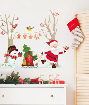 Vinilos decorativos Adhesivos infantiles de vinilo para Paredes Navideñas Con adornos