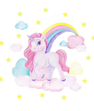 Vinilos decorativos Adhesivos infantiles de Pared de unicornio niña (0035)