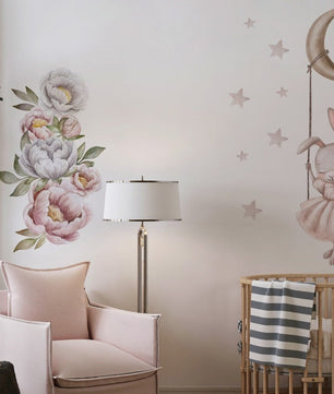 Vinilos decorativos Adhesivos infantiles de Pared conejito en columpio niña (0029)