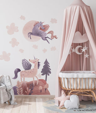 Vinilos decorativos Adhesivos infantiles de Pared PEGASUS niña (0084)