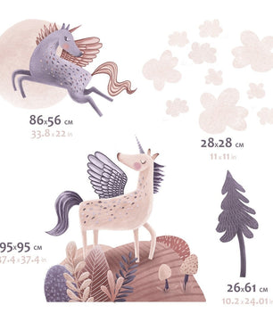 Vinilos decorativos Adhesivos infantiles de Pared PEGASUS niña (0084)