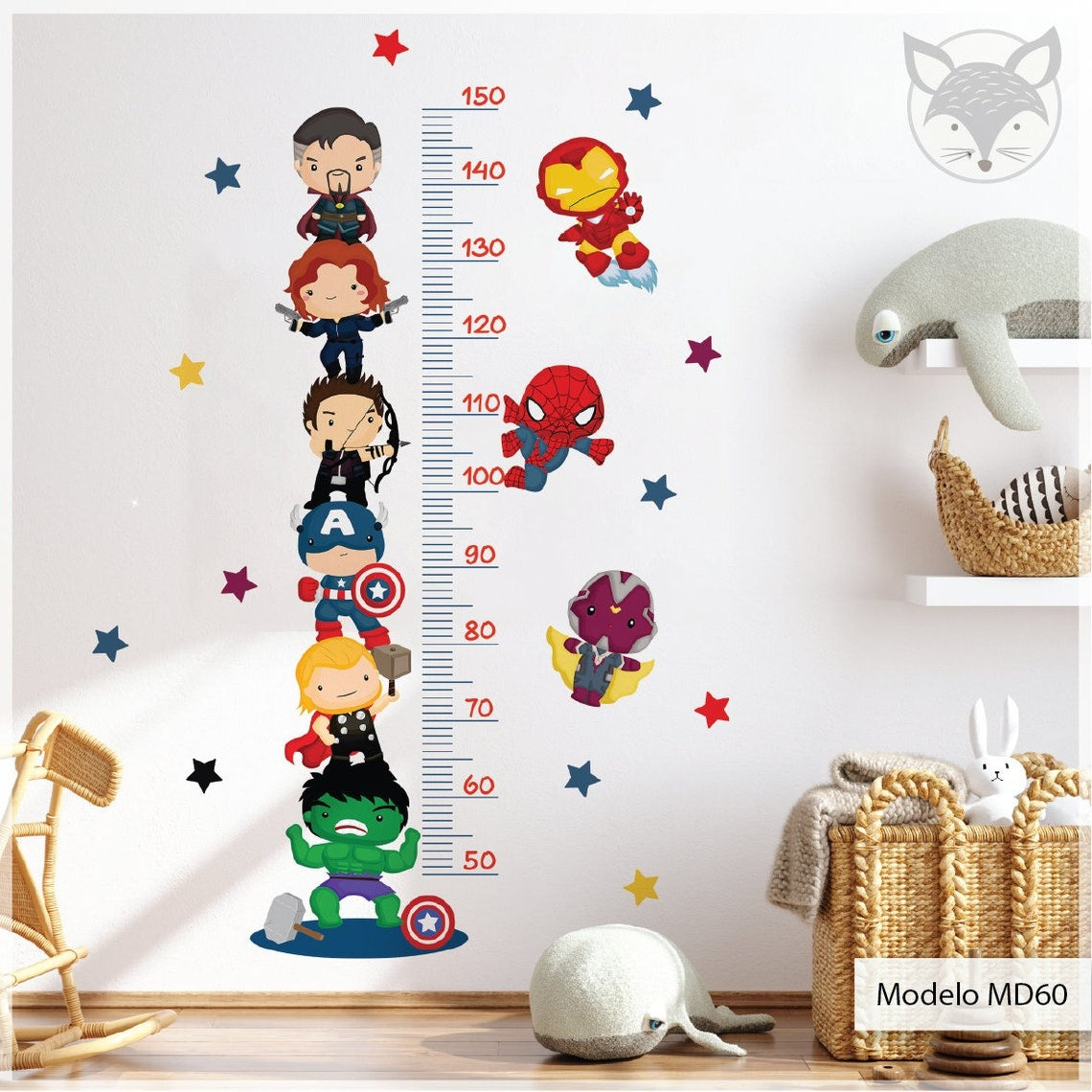 Medidor de altura infantil de superheroes niño (0074)