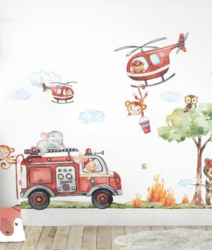 Vinilos decorativos Adhesivos infantiles de Pared  Conjunto de animales modelos variados