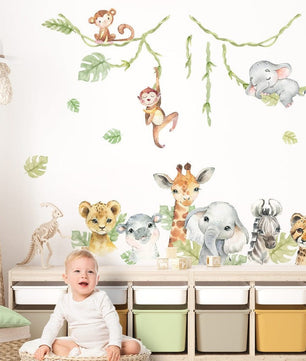 Vinilos decorativos Adhesivos infantiles de Pared  Conjunto de animales de Safari (0014)