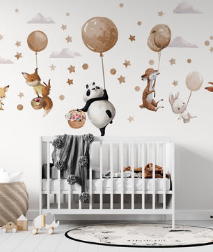 Vinilos decorativos Adhesivos infantiles de Pared  Conjunto de animales modelos variados