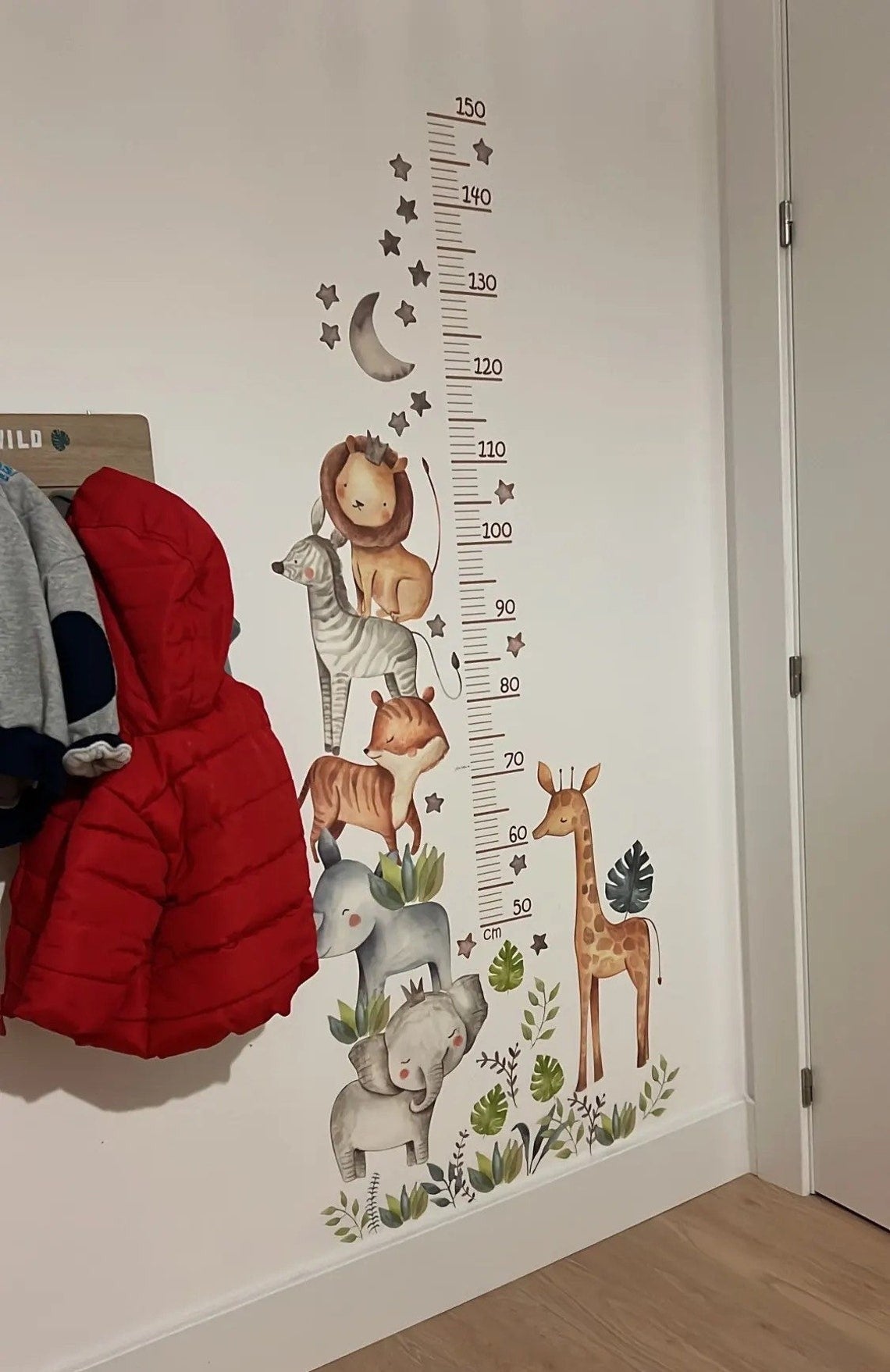 Medidor de altura infantil con animales de colores 2 niña niño (0072)