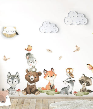 Vinilos decorativos Adhesivos infantiles de Pared del bebé Fox Conejo Oso (0038)