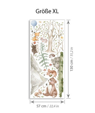 Vinilos decorativos Adhesivos infantiles de Pared para habitación infantil oso erizo zorro animales (0083)