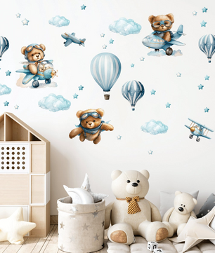Vinilos decorativos Adhesivos infantiles de Pared de oso de peluche niño (0033)