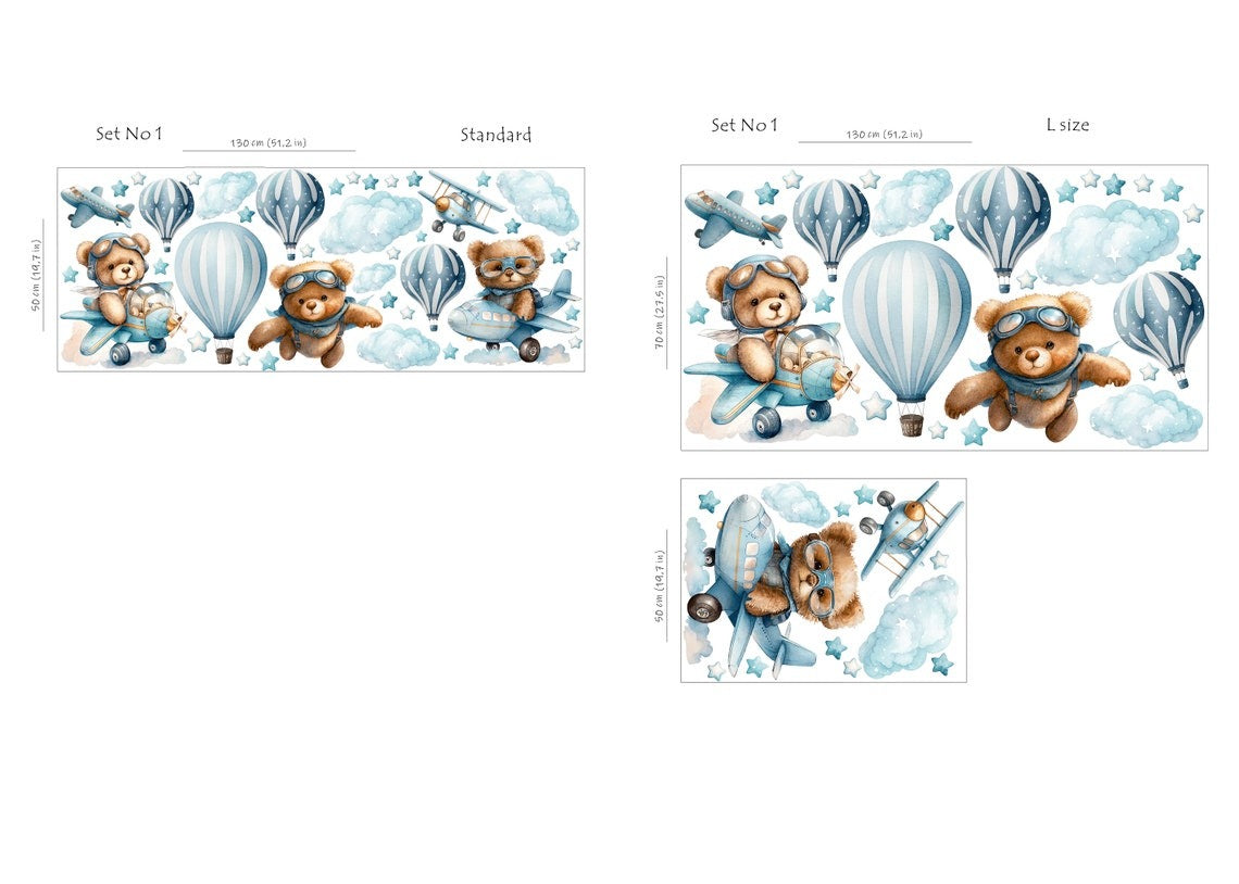 Vinilos decorativos Adhesivos infantiles de Pared de oso de peluche niño (0033)