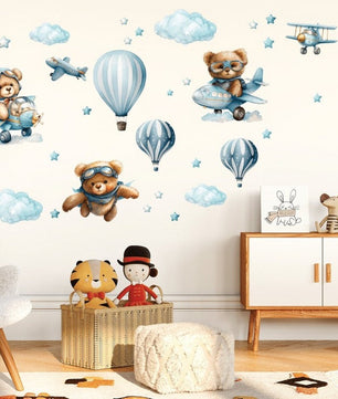 Vinilos decorativos Adhesivos infantiles de Pared de oso de peluche niño (0033)
