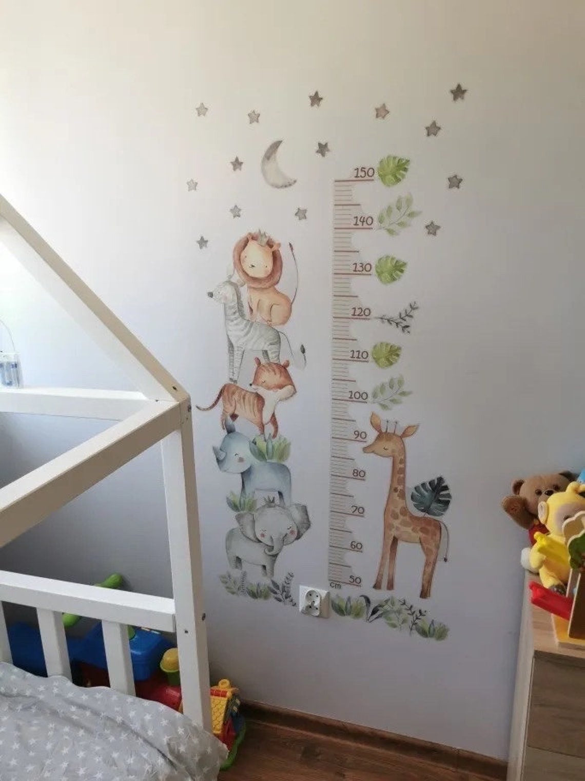 Medidor de altura infantil con animales de colores 2 niña niño (0072)
