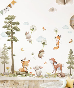 Vinilos decorativos Adhesivos infantiles animales del bosque 2 (0007)
