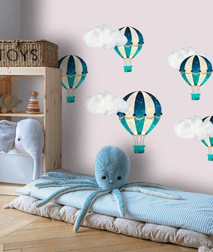 Vinilos decorativos Adhesivos infantiles de Pared Vinilos Globos Aerostáticos, niño
