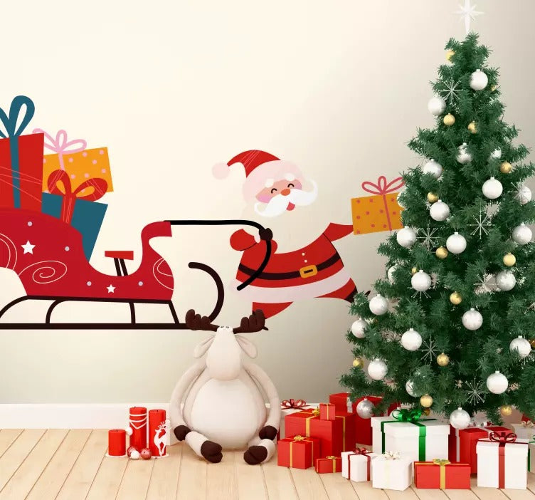 Vinilos decorativos Adhesivos infantiles de vinilo para Paredes Navideñas Con adornos