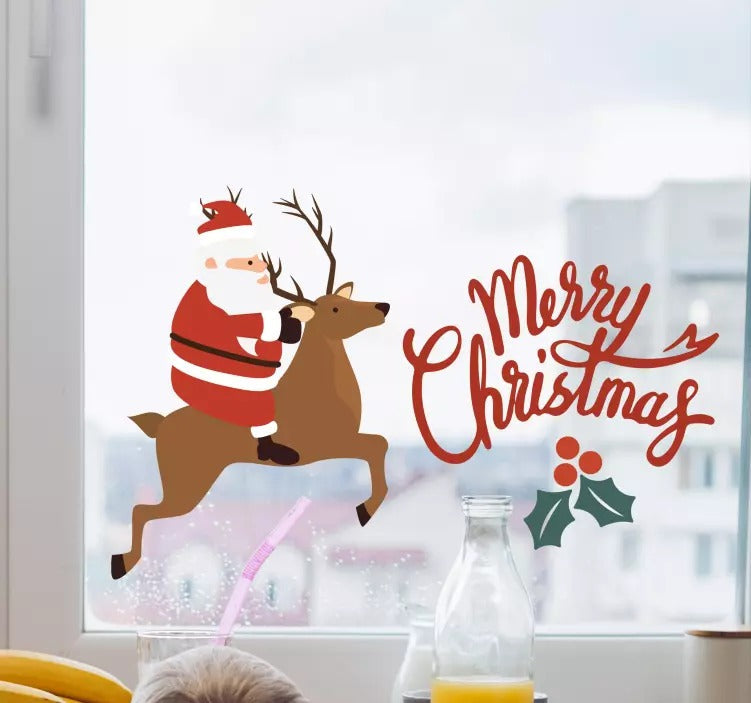 Vinilos decorativos Adhesivos infantiles de vinilo para Paredes Navideñas Con adornos