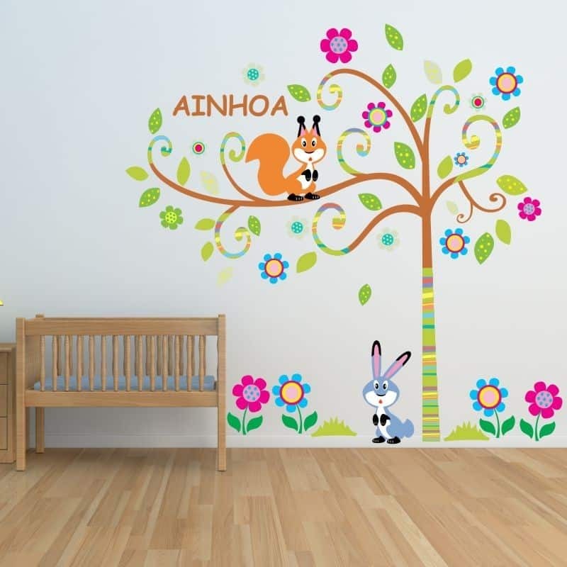 Vinilos decorativos Adhesivos infantiles de pared arboles infantiles de niña